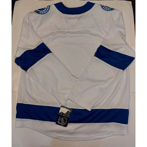 Fanatics NHL Tampa Bay Lightning Breakaway Jersey Mens Size Medium White Blue - Picture 7 of 8